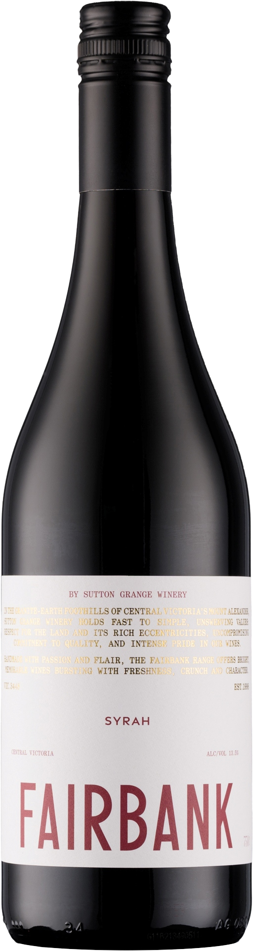 Sutton Grange Winery Fairbank Syrah 2021